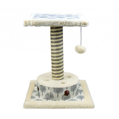 500IKH Tiragraffi NOBLEZA corda e pallina a 2 piani 37x37x46cm in legno  500IKH Tiragraffi NOBLEZA corda e pallina a 2 piani 37x37x46cm in legno