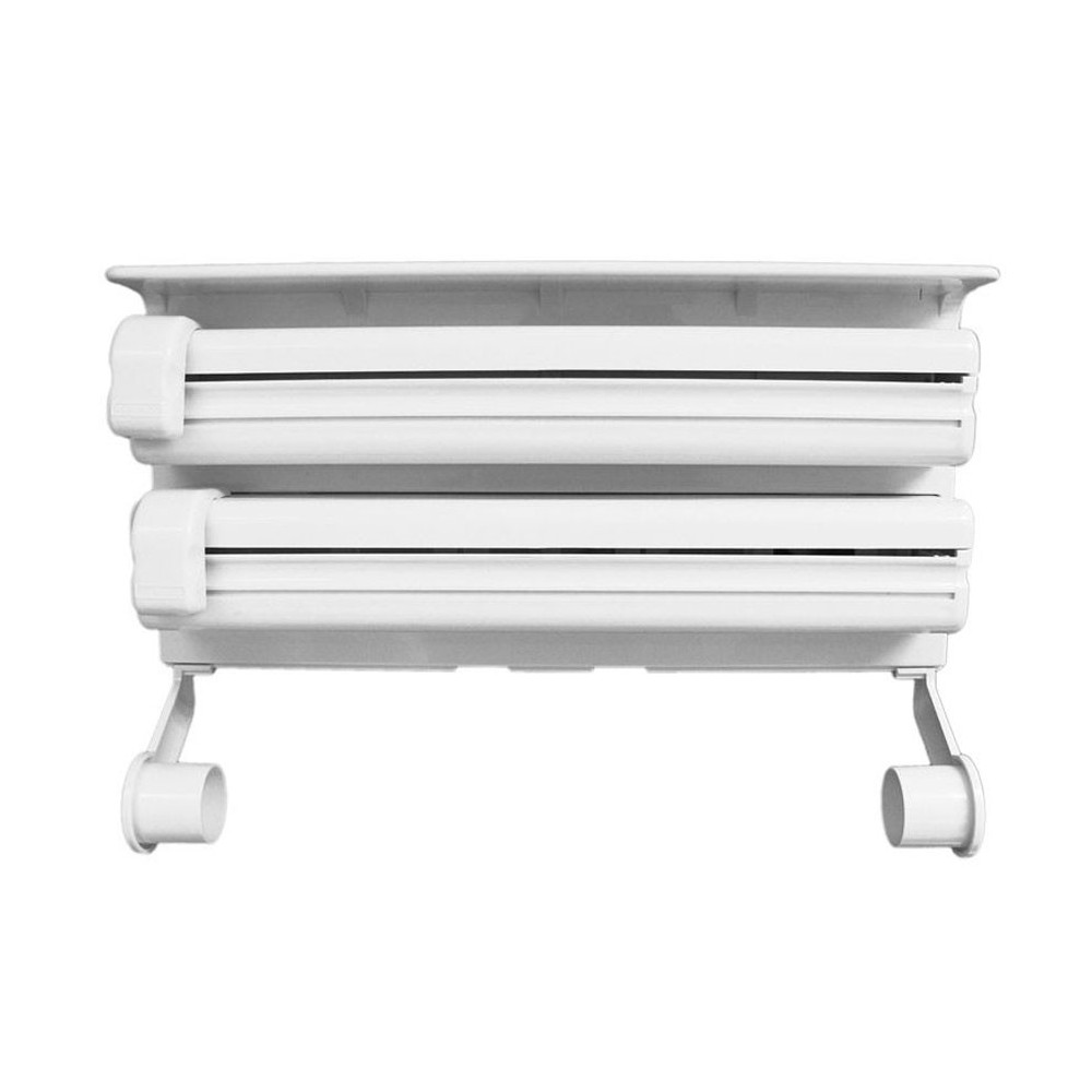 Image of Dispenser TRIPLE 870592 da parete alluminio pellicola carta e spezie BIANCO052