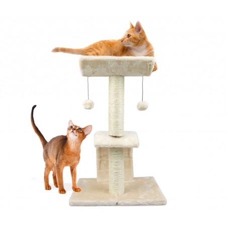 Tiragraffi Nobleza 033829 Albero del Gatto 2 piani con cuccia 41x35x60cm 