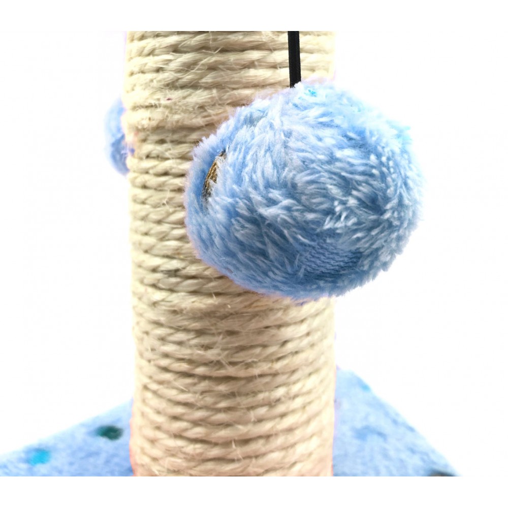 Tiragraffi Nobleza 019946 CATNIP velluto Azzurro 22x20x28cm con colonna in SISAL