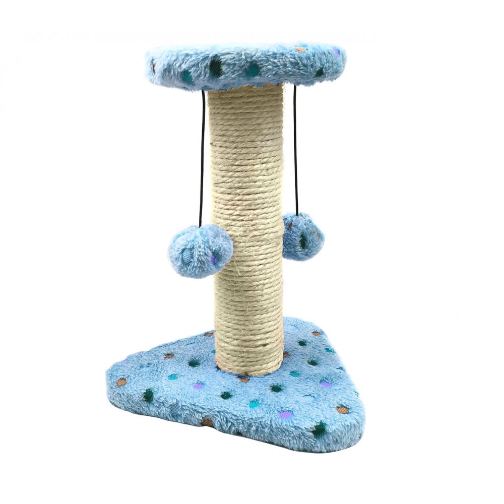Tiragraffi Nobleza 019946 CATNIP velluto Azzurro 22x20x28cm con colonna in SISAL