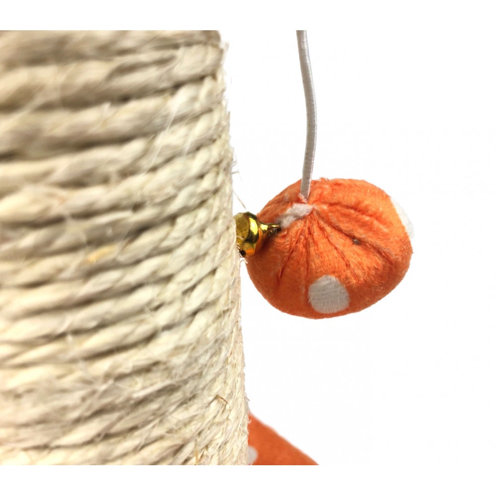 000135 Tiragraffi Nobleza a Pois colonna in Sisal palline e sonagli 22x20x28cm