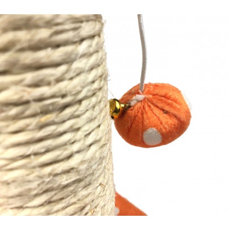 000135 Tiragraffi Nobleza a Pois colonna in Sisal palline e sonagli 22x20x28cm