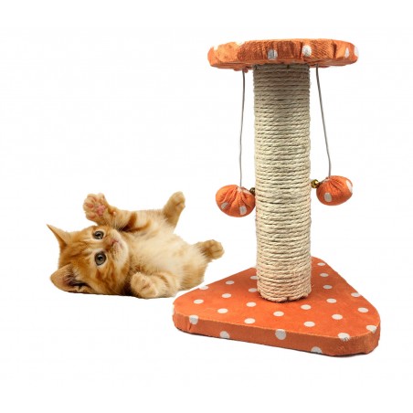 000135 Tiragraffi Nobleza a Pois colonna in Sisal palline e sonagli 22x20x28cm