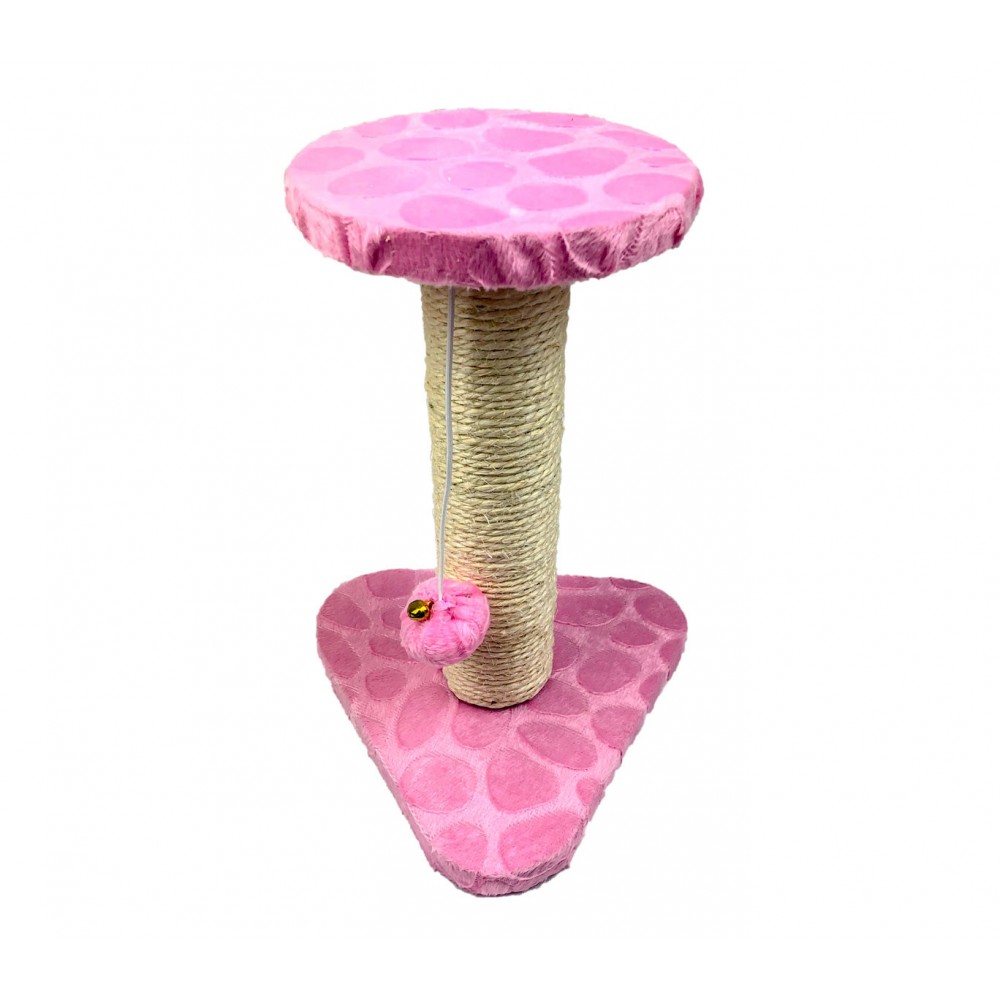 000104 Tiragraffi Nobleza Rosa colonna in Sisal palline e sonagli 22x20x28cm