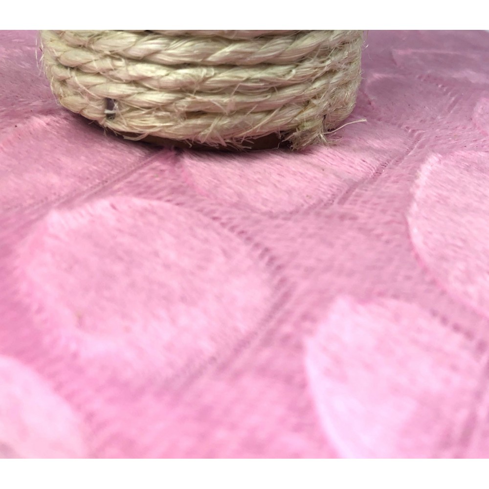 000104 Tiragraffi Nobleza Rosa colonna in Sisal palline e sonagli 22x20x28cm