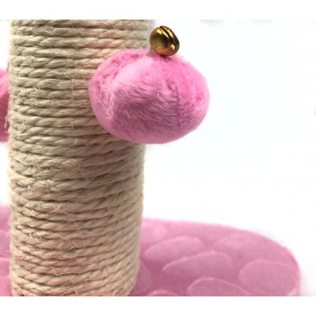 000104 Tiragraffi Nobleza Rosa colonna in Sisal palline e sonagli 22x20x28cm 000104 Tiragraffi Nobleza Rosa colonna in Sisal palline e sonagli 22x20x28cm