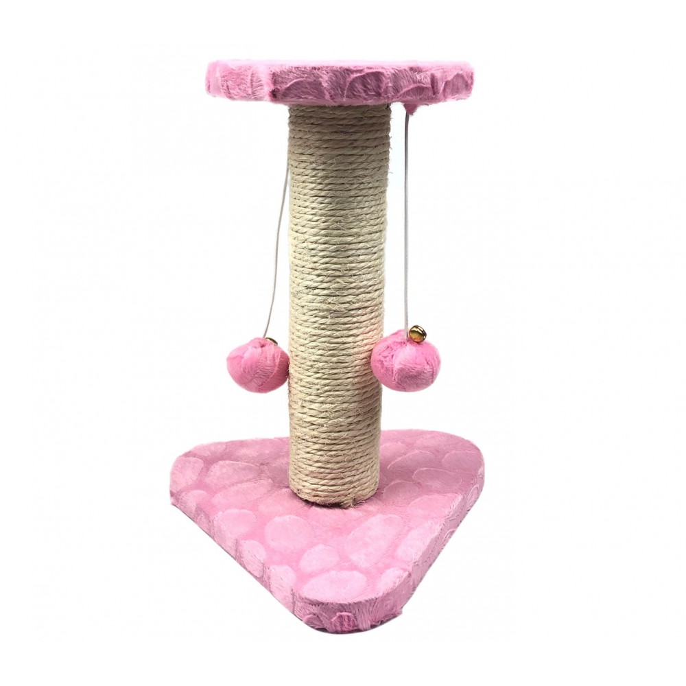 000104 Tiragraffi Nobleza Rosa colonna in Sisal palline e sonagli 22x20x28cm