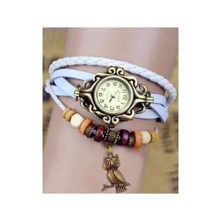 Orologio vintage con gufetto retrò GUFO tendenza watch quarzo quadrante QUADRATO