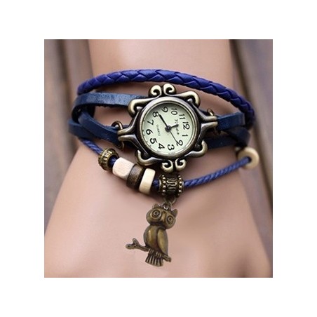 Orologio vintage con gufetto retrò GUFO tendenza watch quarzo quadrante QUADRATO