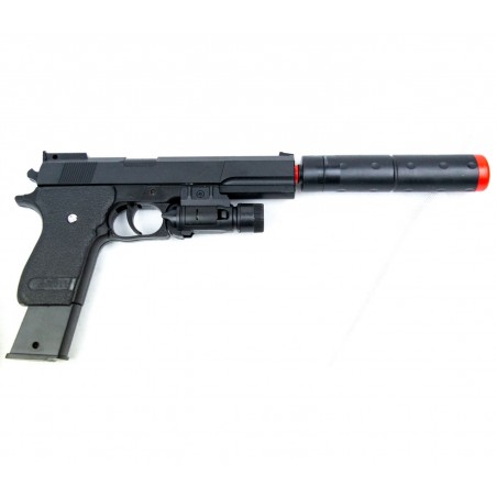 Pistola giocattolo K2011B per bambini 285633 con pallini e silenziatore