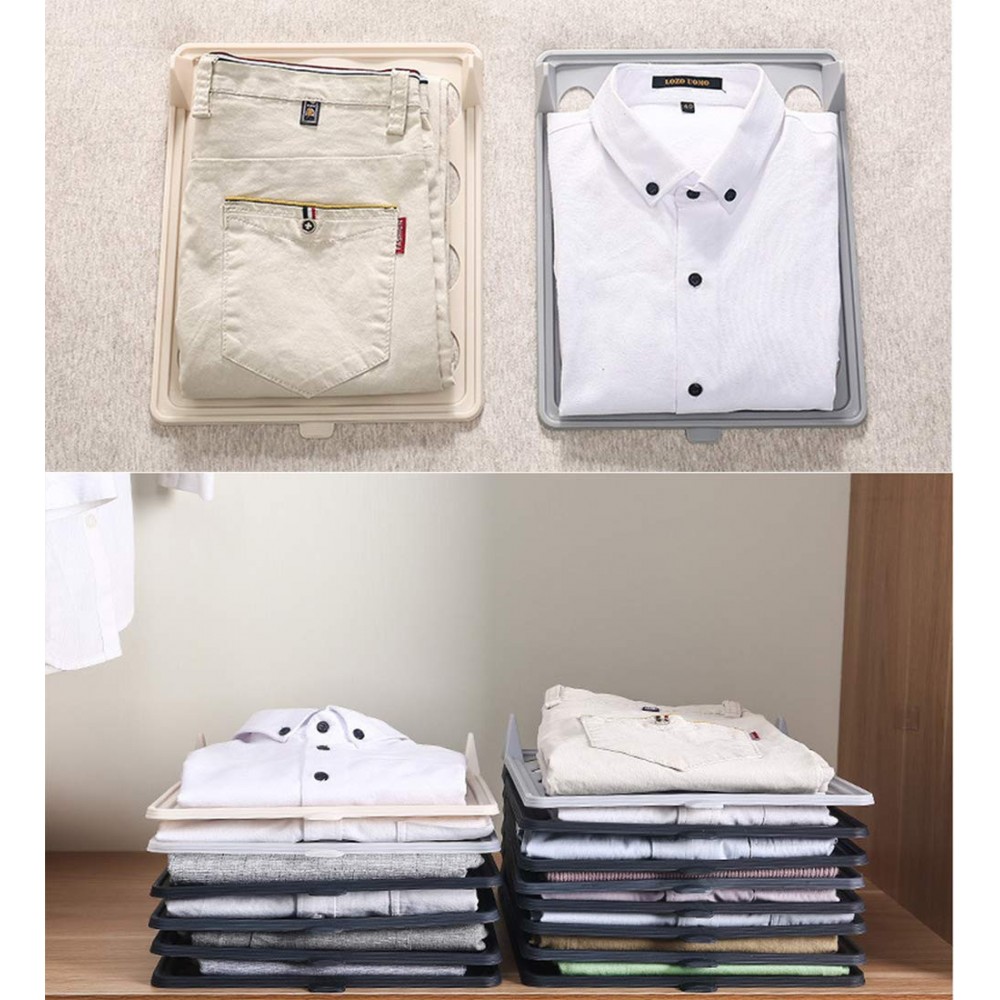 Pack da 6 Supporti salvaspazio e organizer per magliette e camicie in 4 colori