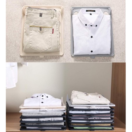 Pack da 6 Supporti salvaspazio e organizer per magliette e camicie in 4 colori