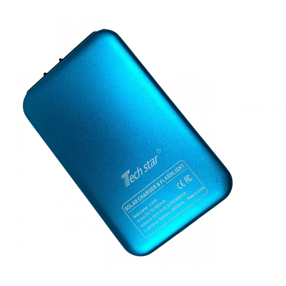 Powebank caricabatterie con ricarica solare e torcia led integrata 2600mAh
