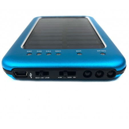 Powebank caricabatterie con ricarica solare e torcia led integrata 2600mAh