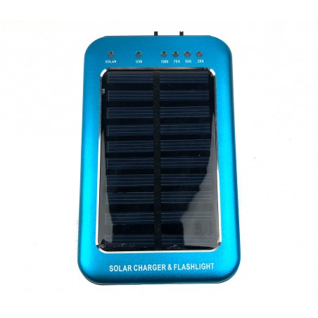Powebank caricabatterie con ricarica solare e torcia led integrata 2600mAh