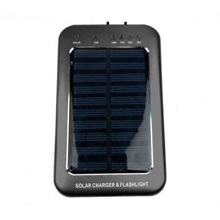 Powebank caricabatterie con ricarica solare e torcia led integrata 2600mAh