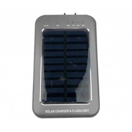 Powebank caricabatterie con ricarica solare e torcia led integrata 2600mAh