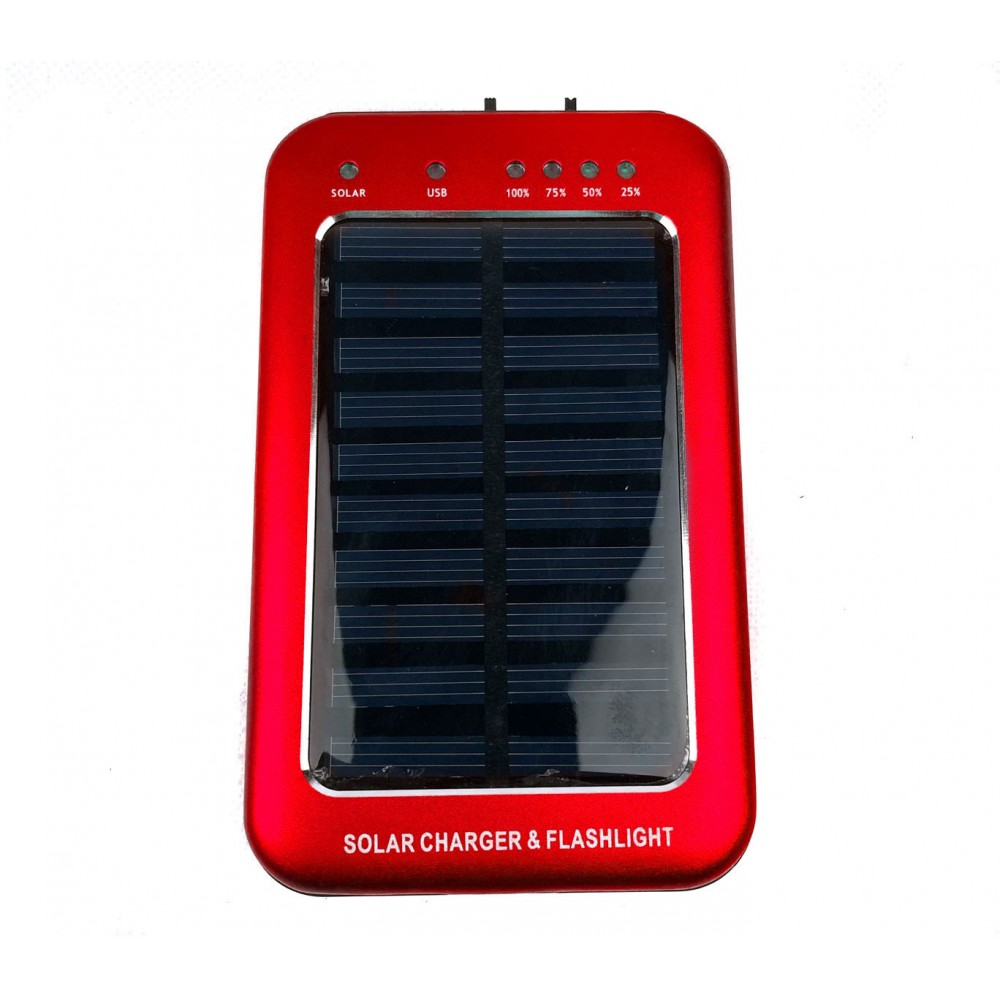 Powebank caricabatterie con ricarica solare e torcia led integrata 2600mAh