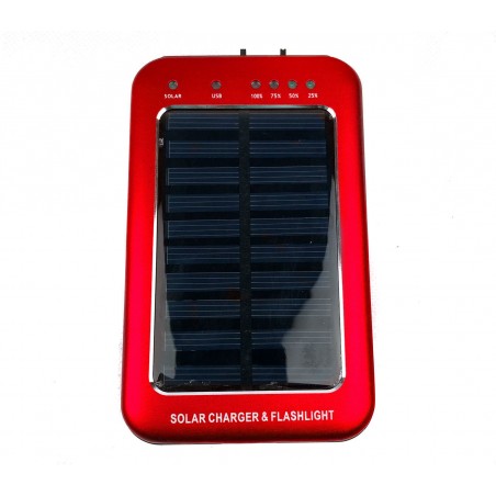 Powebank caricabatterie con ricarica solare e torcia led integrata 2600mAh