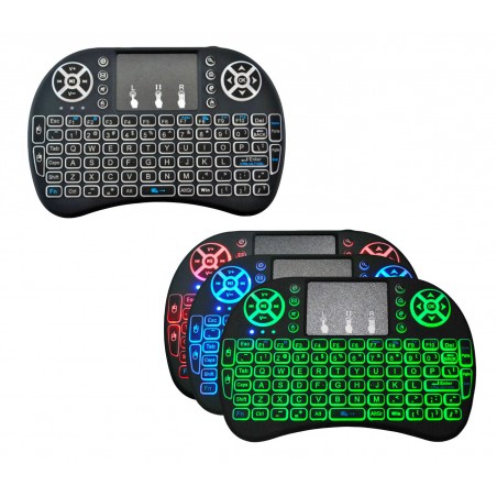 Mini Tastiera retroilluminata Qwerty Senza Fili con Touchpad per Smart TV Mini Tastiera retroilluminata Qwerty Senza Fili con Touchpad per Smart TV