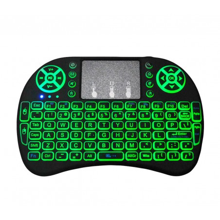 Mini Tastiera retroilluminata Qwerty Senza Fili con Touchpad per Smart TV Mini Tastiera retroilluminata Qwerty Senza Fili con Touchpad per Smart TV