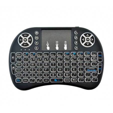 Mini Tastiera retroilluminata Qwerty Senza Fili con Touchpad per Smart TV Mini Tastiera retroilluminata Qwerty Senza Fili con Touchpad per Smart TV