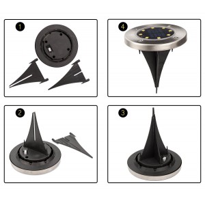 850895 Faretto led ricaricabile ad energia solare da giardino impermeabile 6000k 2