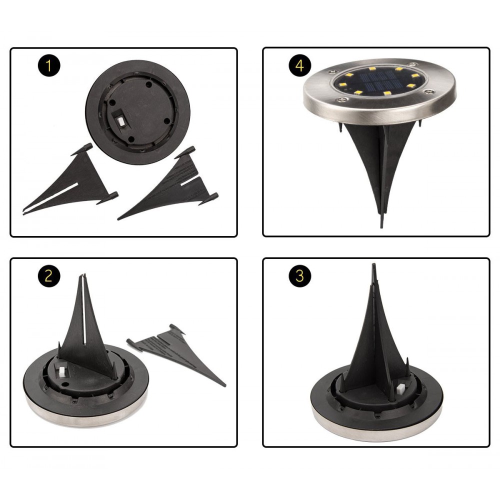 850895 Faretto led ricaricabile ad energia solare da giardino impermeabile 6000k