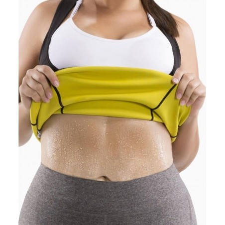 T Shirt sauna snellente addome in neoprene con maniche da donna dalla S alla XXL T Shirt sauna snellente addome in neoprene con maniche da donna dalla S alla XXL