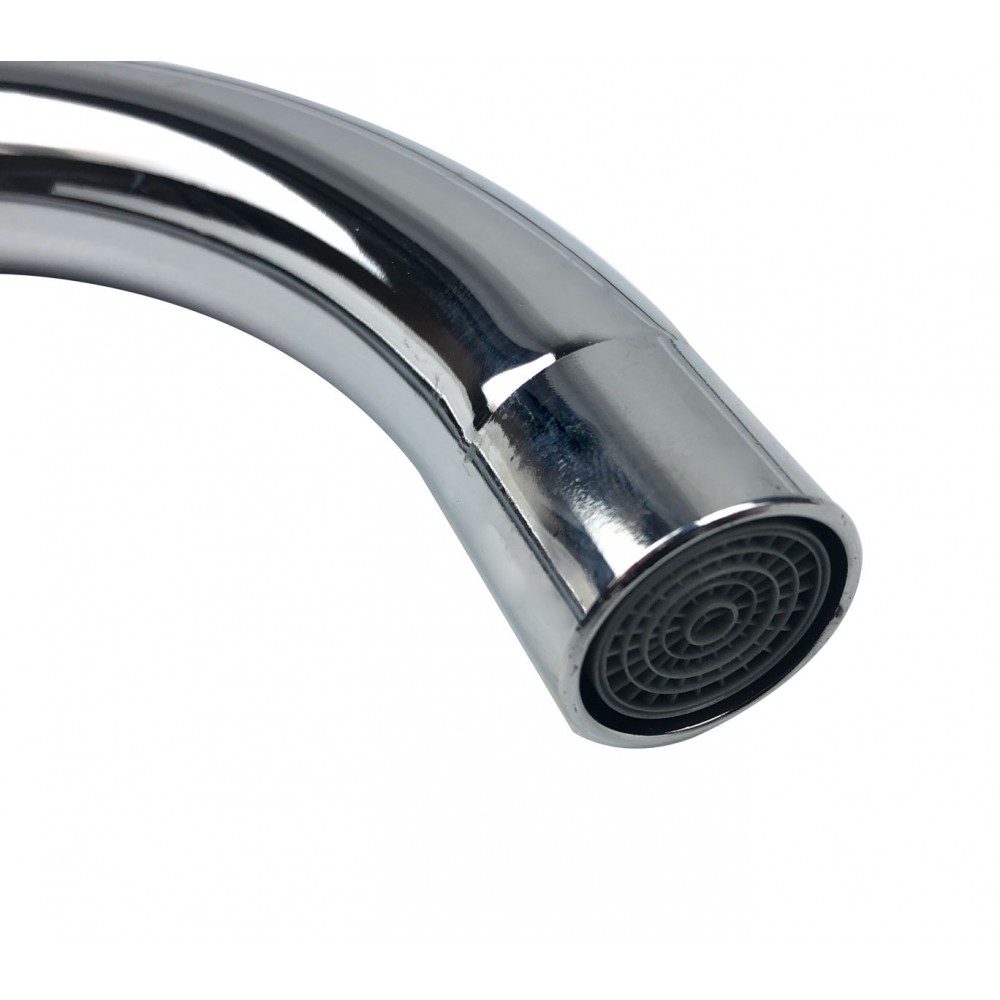 870037 Miscelatore cucina ZEUS con apertura ad onda acciaio canna Alta cromato