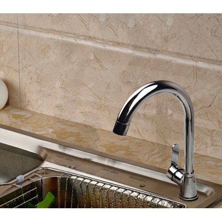 870037 Miscelatore cucina ZEUS con apertura ad onda acciaio canna Alta cromato