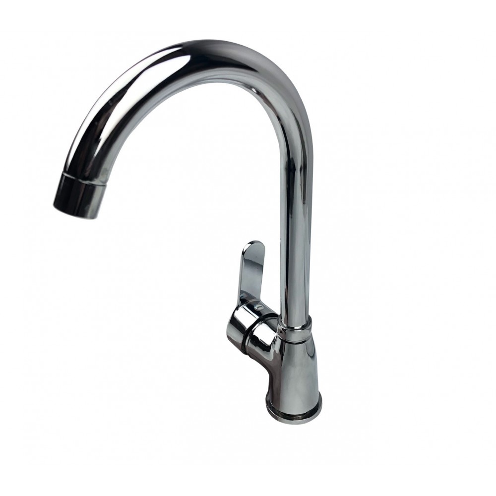 870037 Miscelatore cucina ZEUS con apertura ad onda acciaio canna Alta cromato