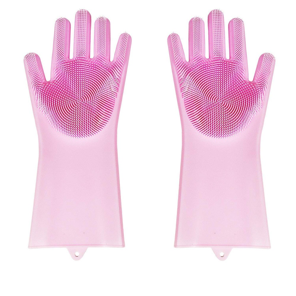 Coppia di Guanti in silicone 2 in 1 con spugna 183693 GLOVE BETTER multifunzione