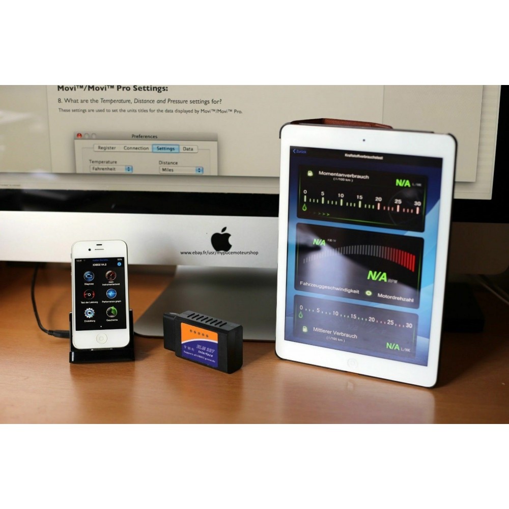Kit Diagnostica WiFi ELM327 protocollo OBD2 universale auto PC iOS Android 