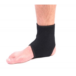 SBK 705 Supporto fascia in neoprene per caviglia doppia chiusura con velcro nera 2