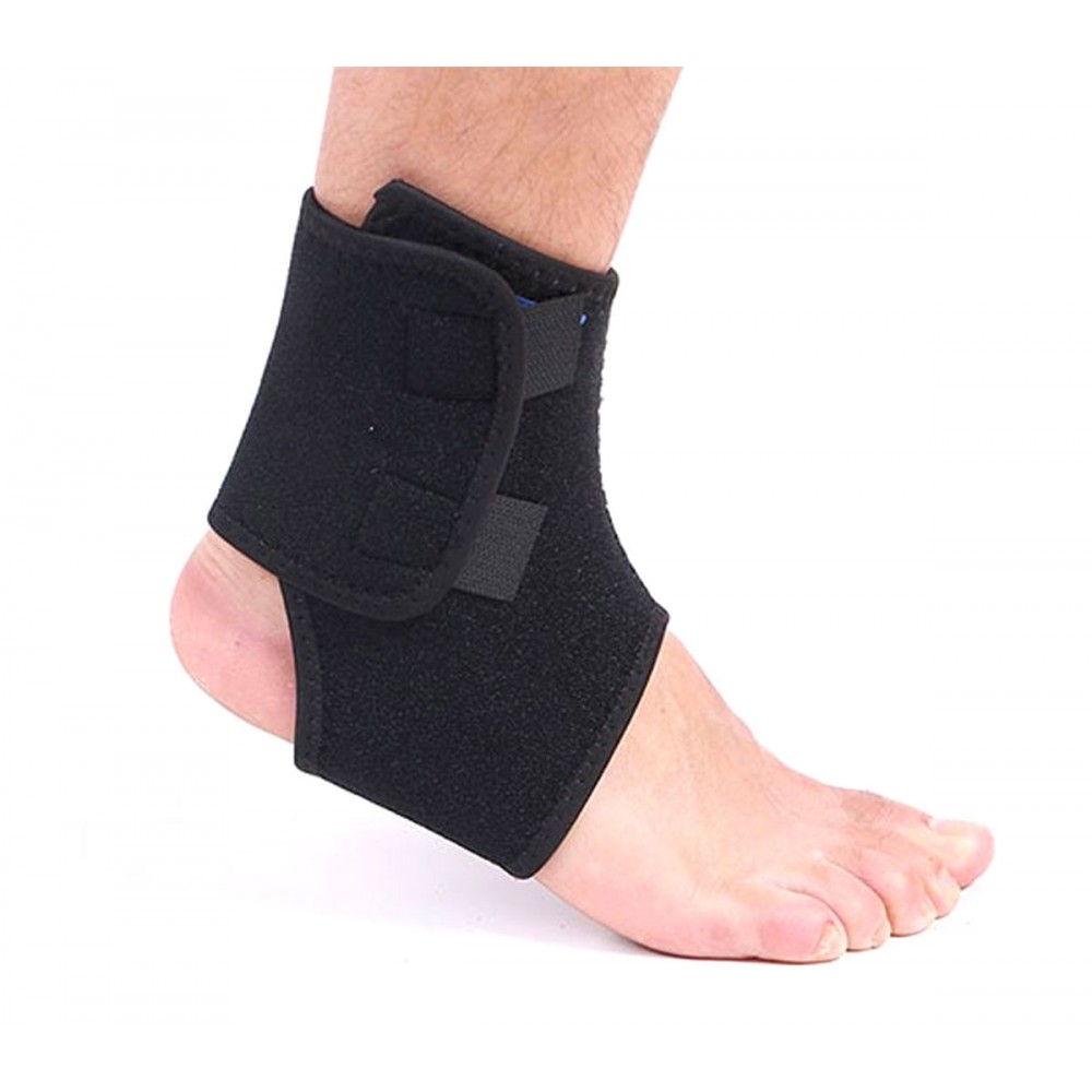 Image of Supporto fascia SBK 705 in neoprene per caviglia doppia chiusura a strappo nera