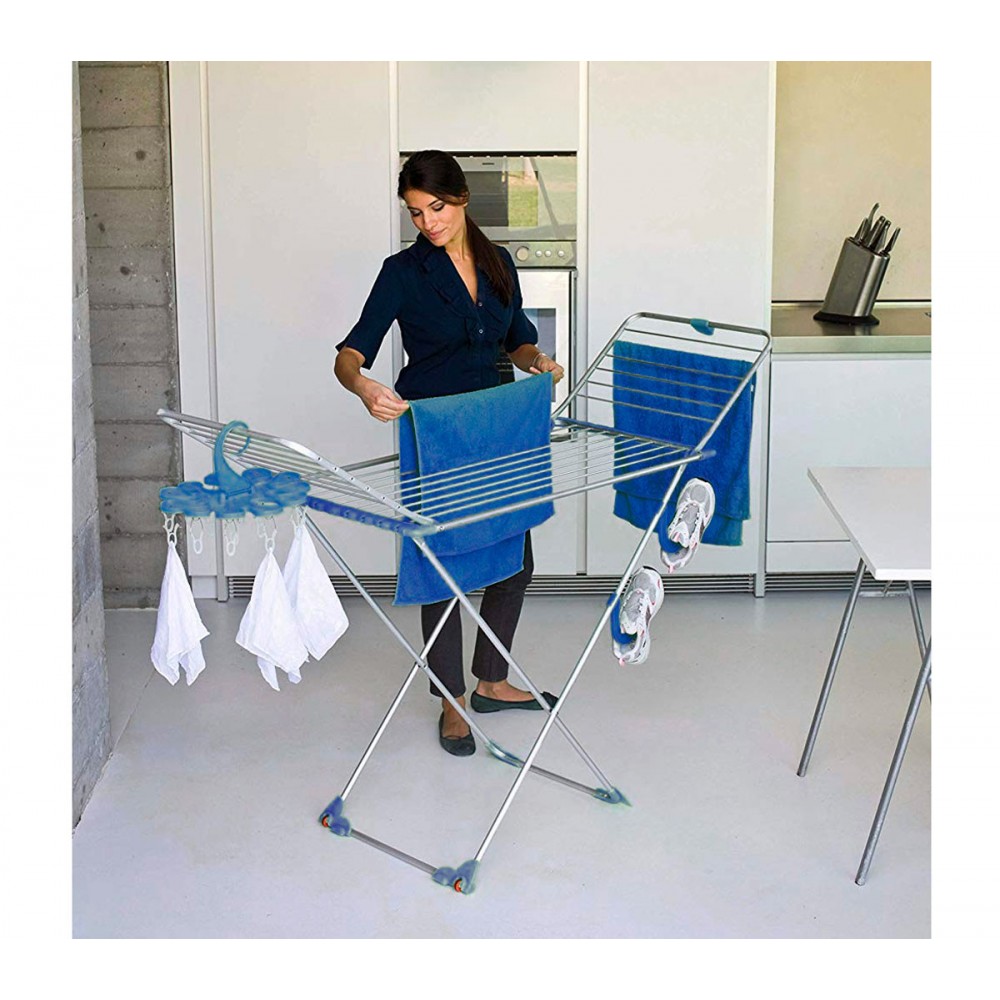  Stendibiancheria in acciaio 646601 antiruggine VestiAmo CASA 18m 178x55x105cm