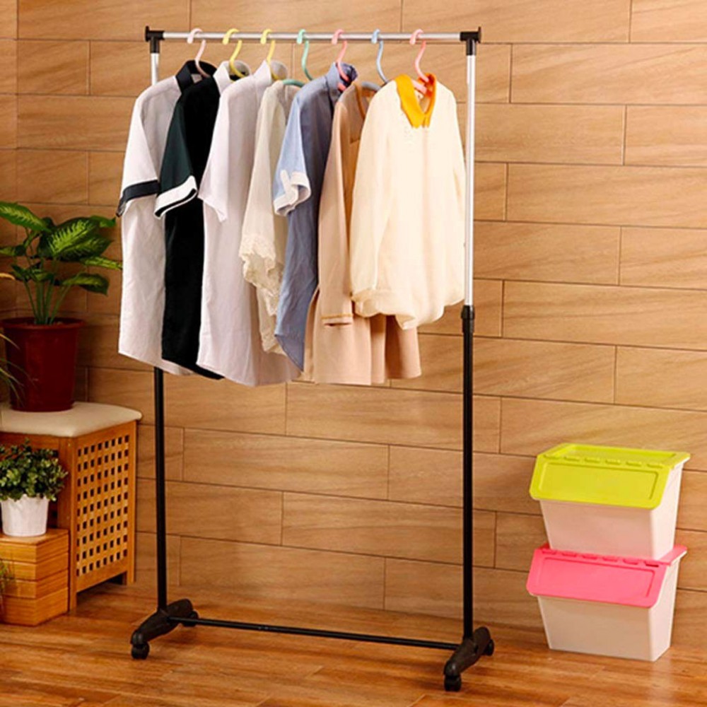 VestiAmo 098735 Casa Appendiabiti estensibile rotelle girevoli 84x43x93-160 cm