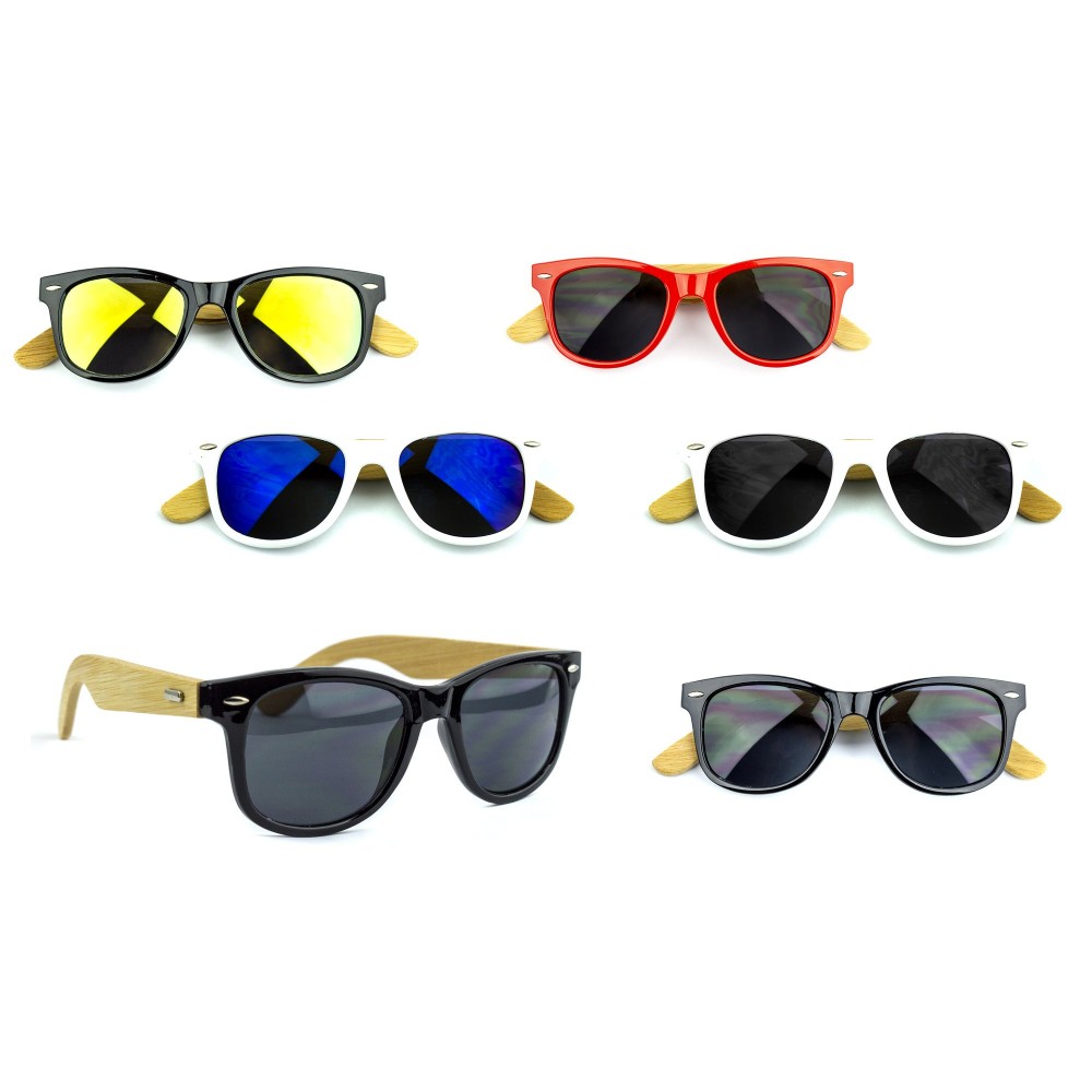 3x Occhiali sole MWS AHEAD Bamboo legno unisex Sunglasses lente scura