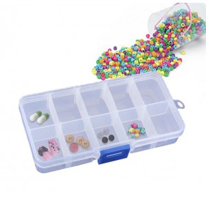 Mini box organizer multifunzionale fino a dieci comparti trasparente e in plastica 