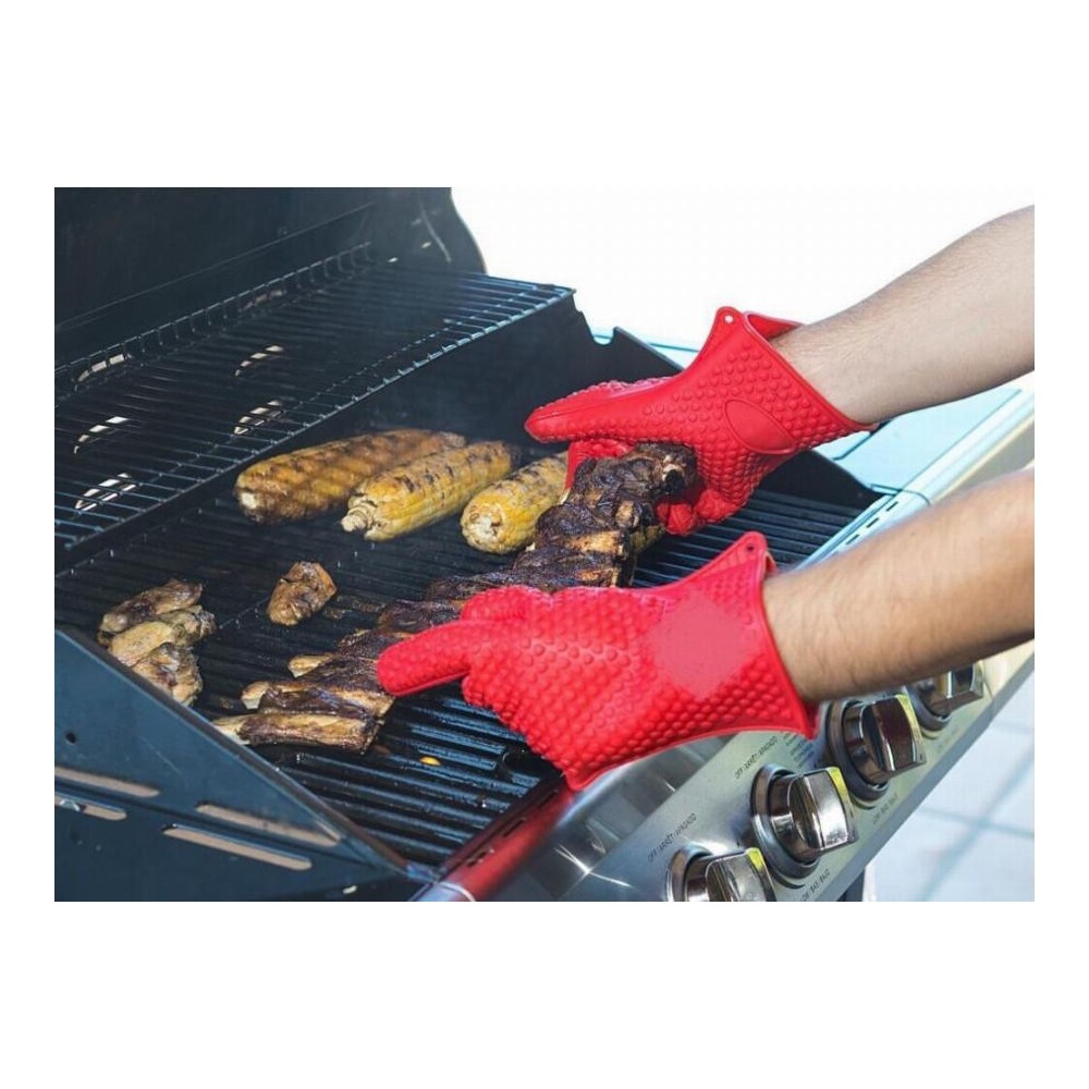 117480 Hot Hands Guanti da forno flessibili in silicone termico con antiscivolo