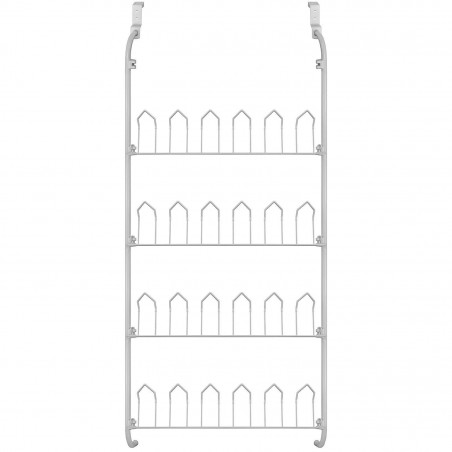 863849 Rack scarpiera 12 paia appendibile da porta bianca 17x60x145 cm metallo