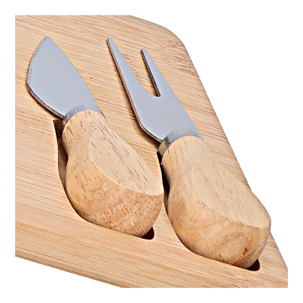 109961 Alpinia Tagliere per formaggio in bamboo con piastra in ardesia accessori