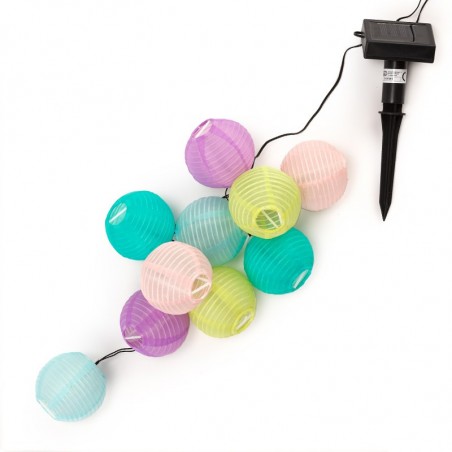 013671 Catena Luci a sfera da esterno con pannello solare e sensore crepuscolare 013671 Catena Luci a sfera da esterno con pannello solare e sensore crepuscolare