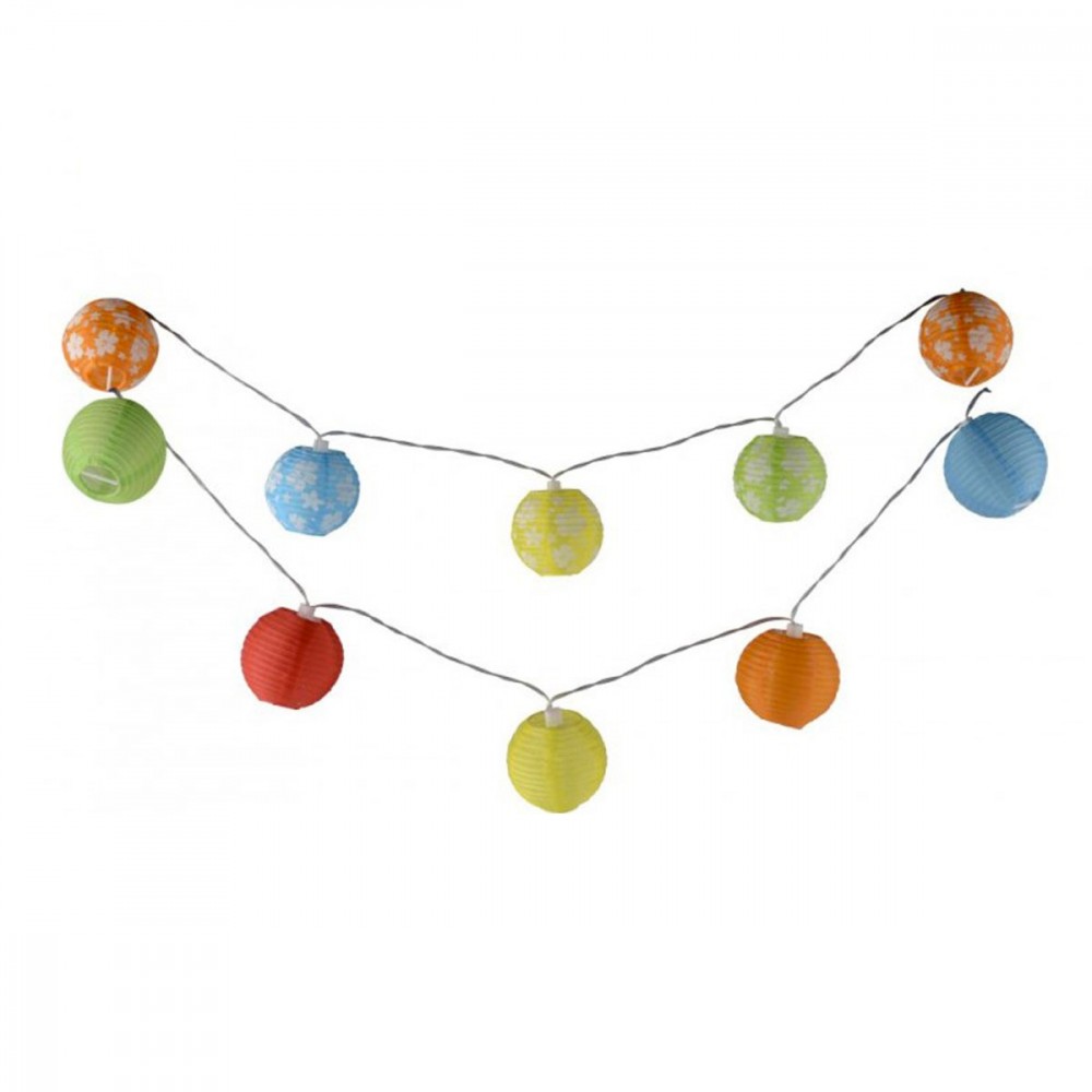 013671 Catena Luci a sfera da esterno con pannello solare e sensore crepuscolare