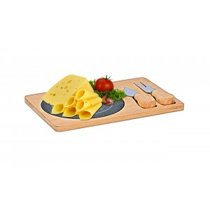 109961 Alpinia Tagliere per formaggio in bamboo con piastra in ardesia accessori 2