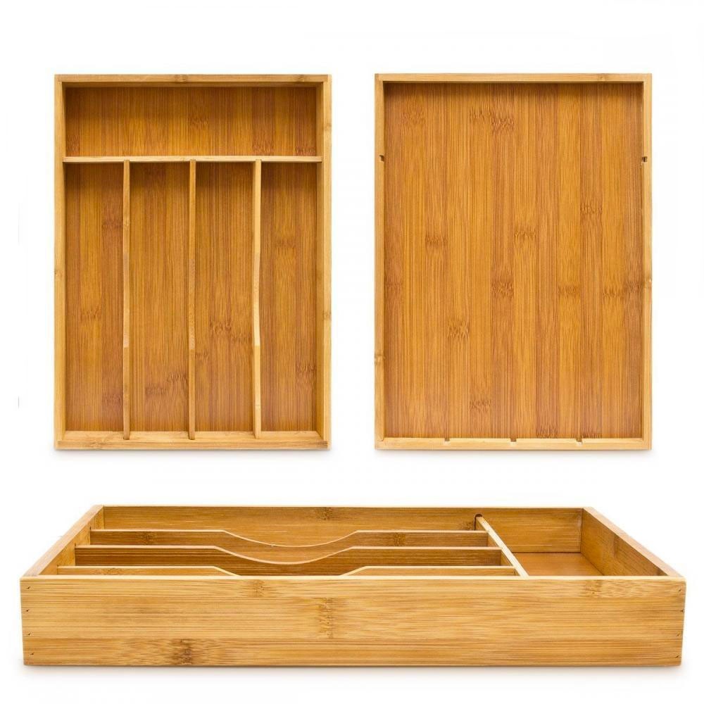 Box Portaposate 512983 in Bamboo 34x25x4cm 5 scompartimenti 100% ecologico