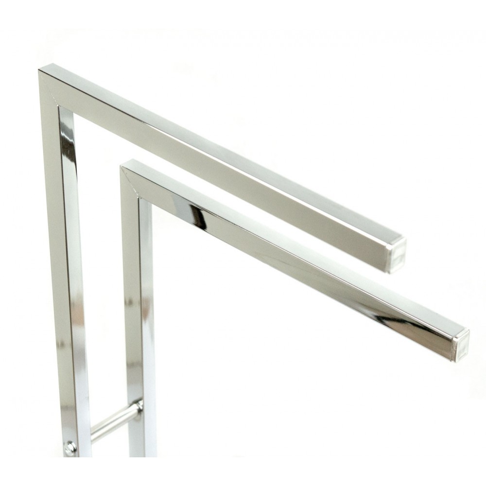 VestiAmo Casa Porta Asciugamani 960537 Cromato 2 posti 84x20x32cm base in ghisa