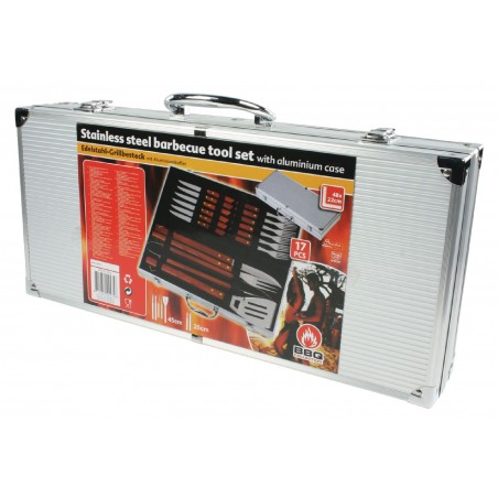 BBQ Collection 455358 Kit da 16 Accessori per Barbecue valigetta in alluminio